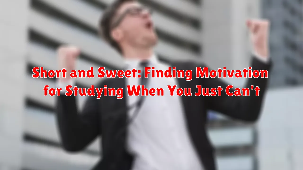 Short and Sweet: Finding Motivation for Studying When You Just Can't