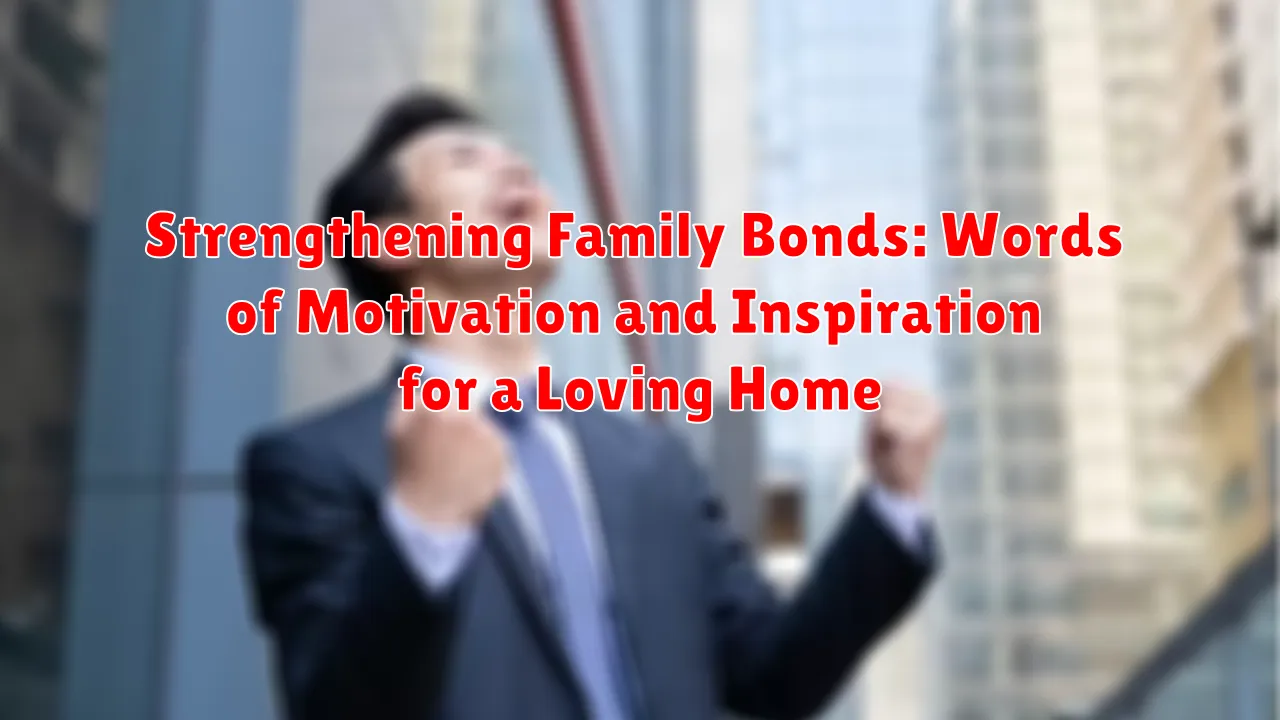Strengthening Family Bonds: Words of Motivation and Inspiration for a Loving Home