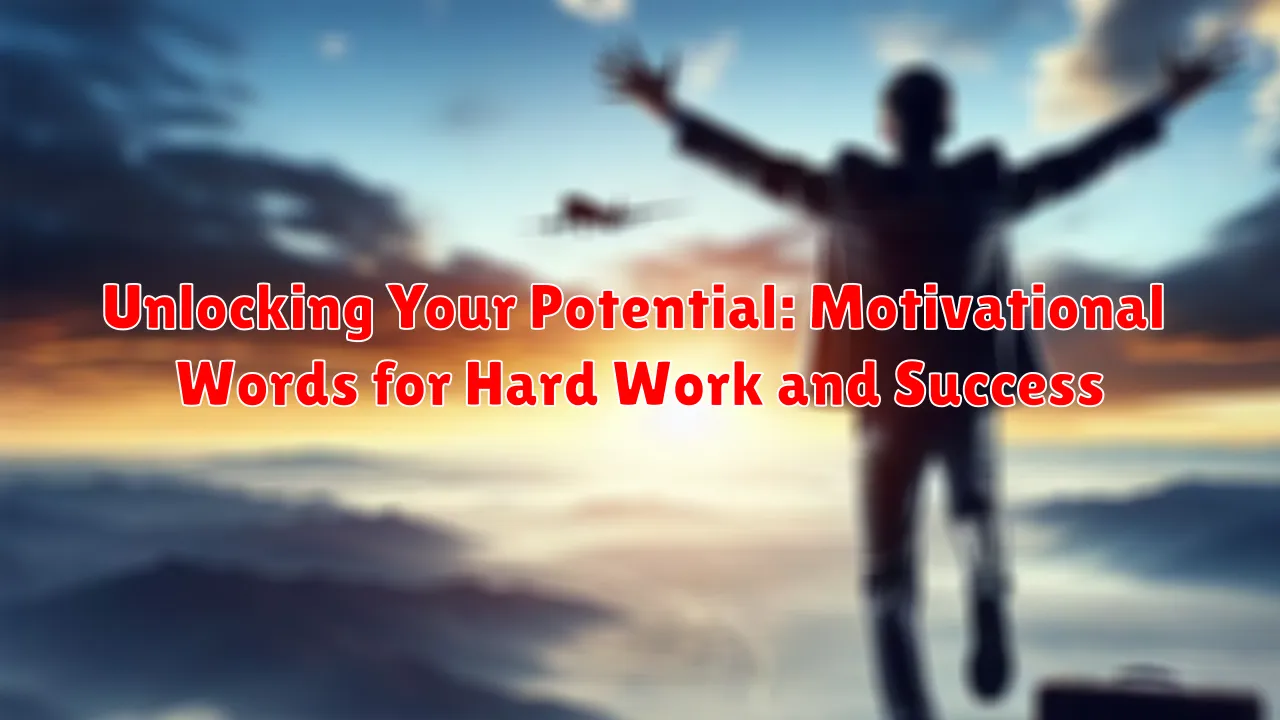 Unlocking Your Potential: Motivational Words for Hard Work and Success